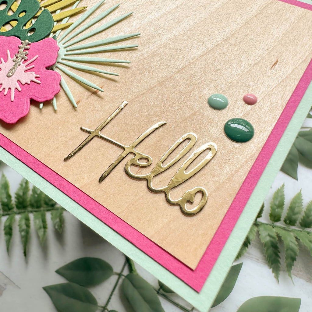 Tropical Hello Card Closeup